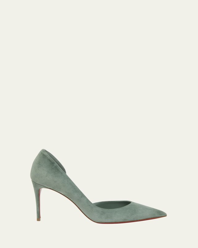 Iriza Suede Half-d'Orsay Red Sole Pumps